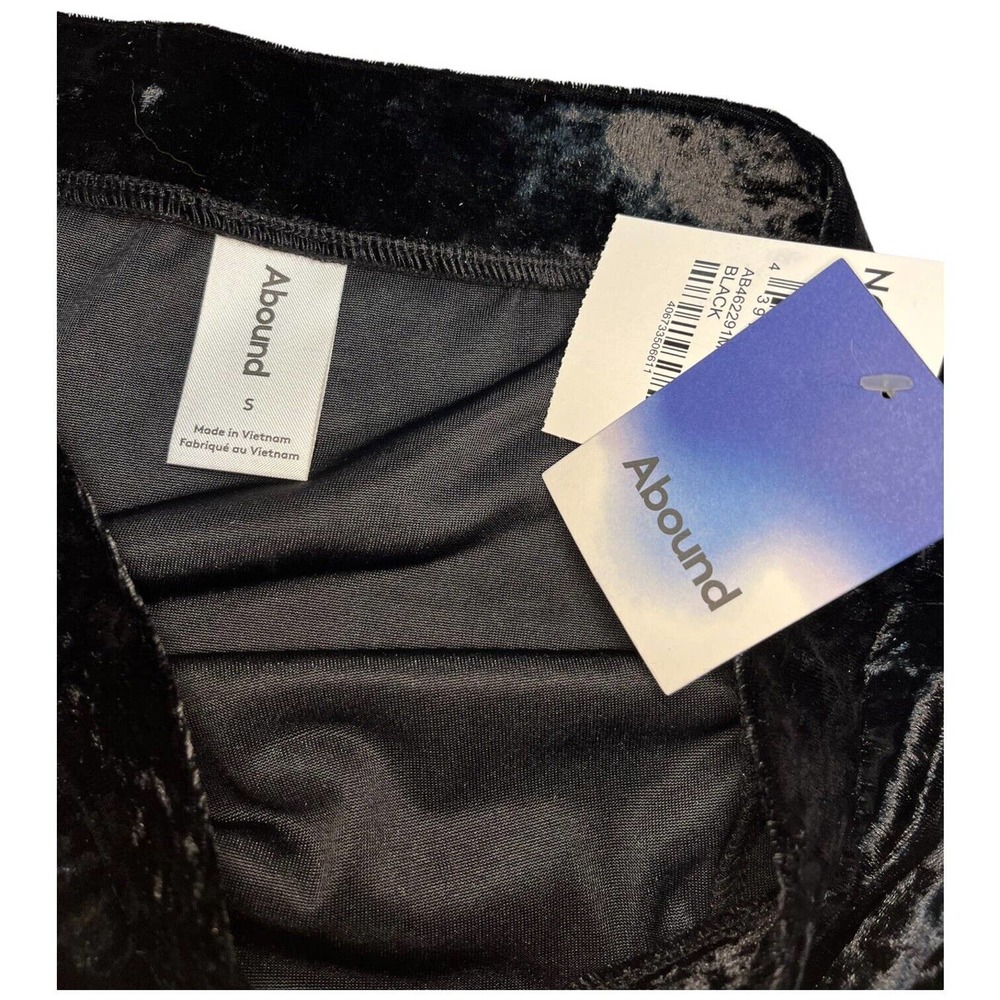 New Nordstrom Abound Crushed Velvet Velour Mini Retro 90s Y2K Skirt Black S - Picture 7 of 11